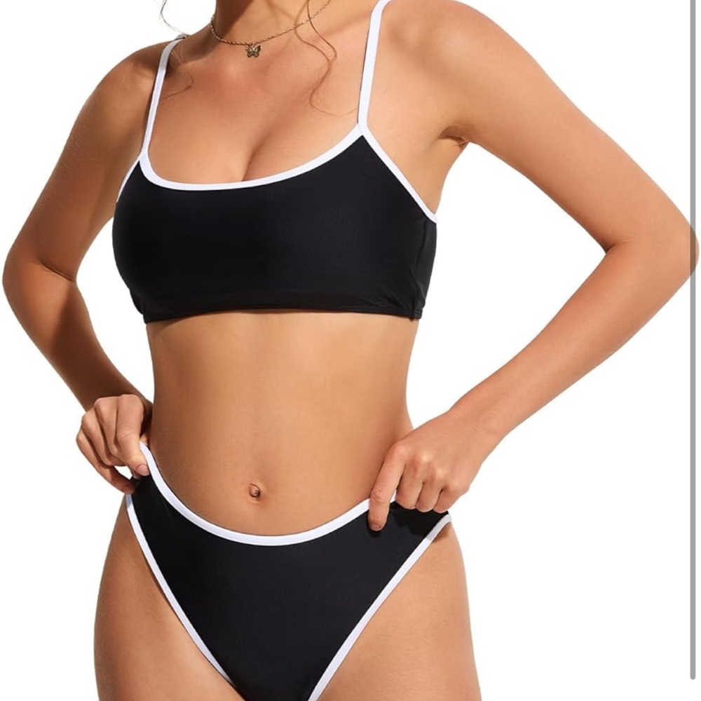 Suuksess High Rise Contrast Trim Bikini, Medium, NWOT